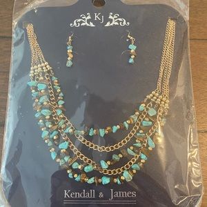Gold and stone jewelry set